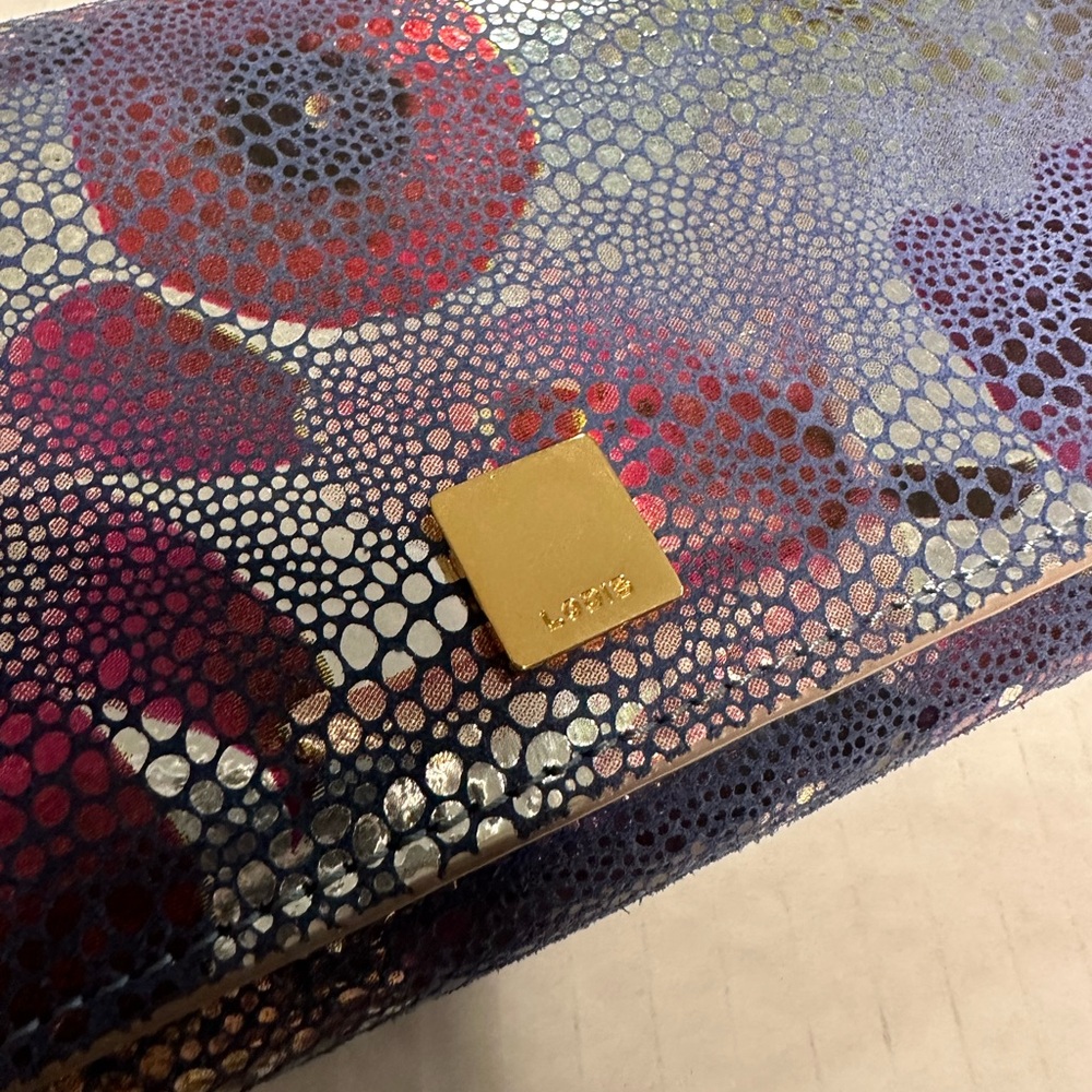Lodis Metallic Floral Clutch